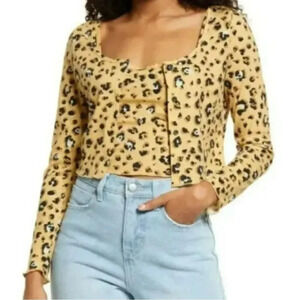 NWOT BP. Cardigan and tank set Leopard Print ribbed small bp Nordstrom